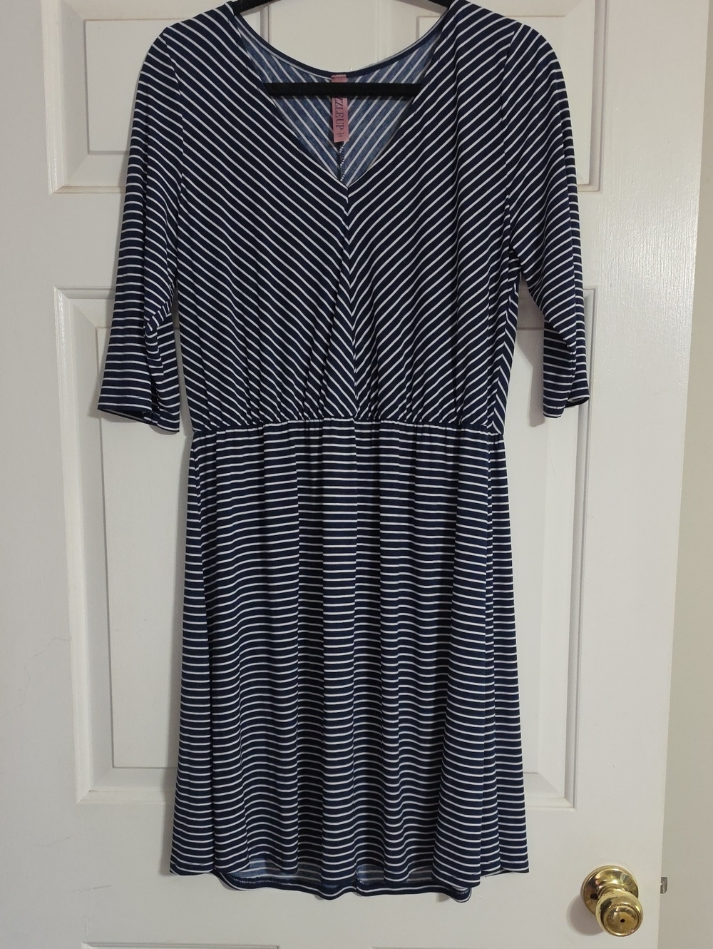 Dazzle Up Navy & White Striped Dress
